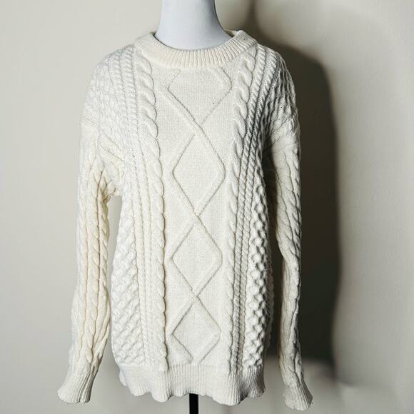 Aelfric Eden Cream Fisherman Cable Knit Sweater - Picture 1 of 5